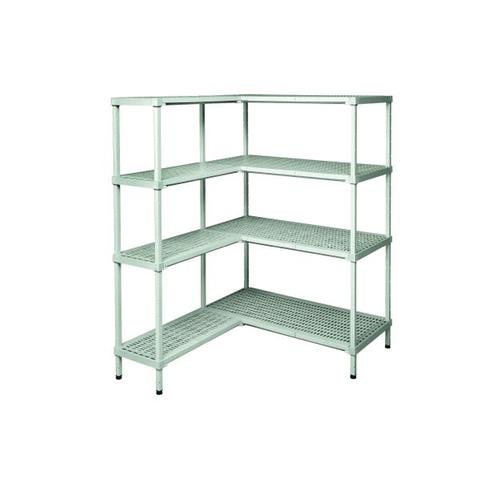 Assembled perforated polypropylene shelves 