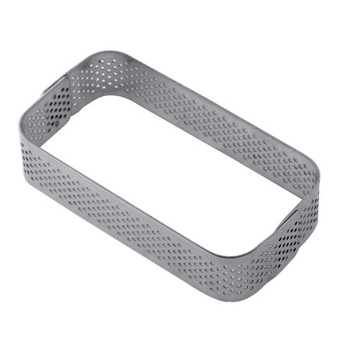 Perforated inox band for single serving rectangular 90x50xh20mm