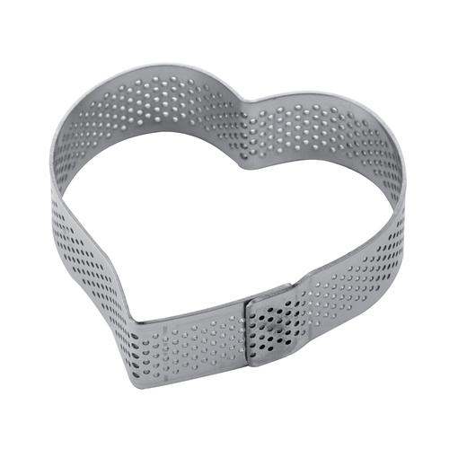 Perforated inox band for single serving heart 75x70xh20mm