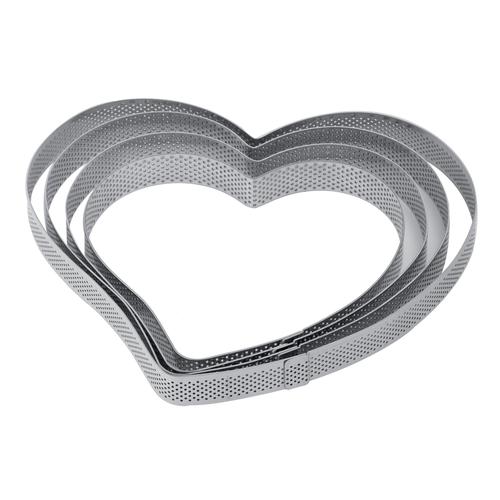 Perforated inox heart shaped band height 2cm