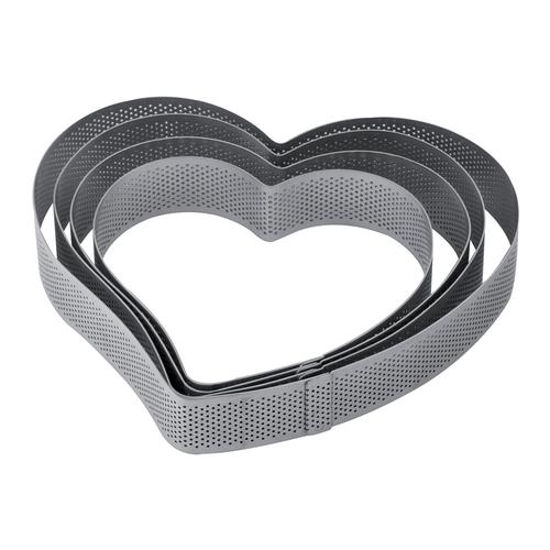 Perforated inox heart shaped band height 3.5cm