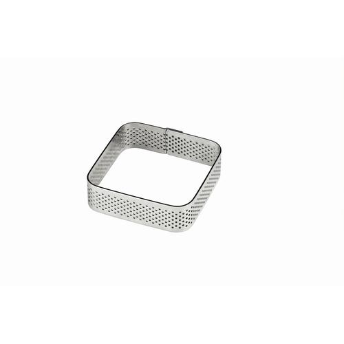 Perforated inox band for single serving square 65x65xh20mm