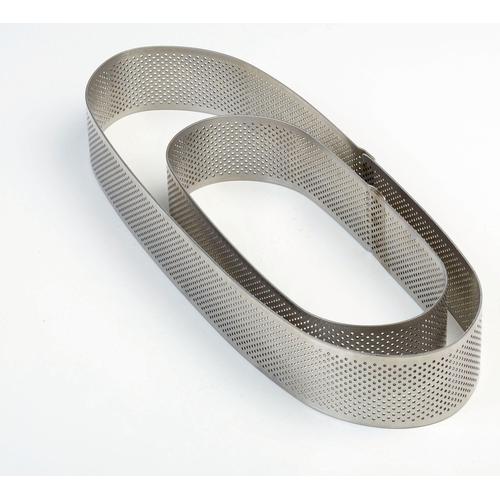 Perforated inox oval band height 3.5cm