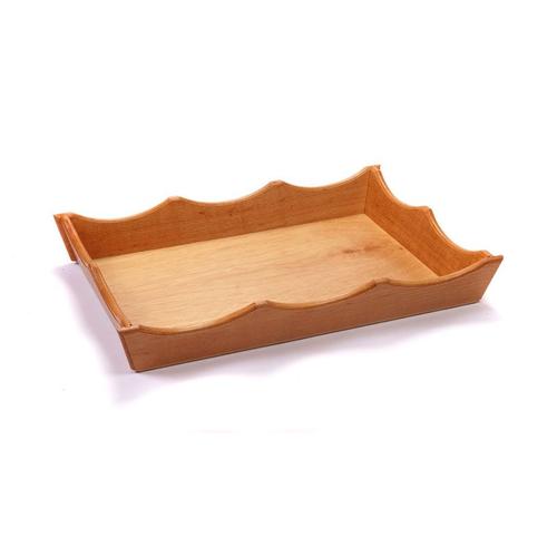 Wooden display basket 50x35xh7cm grooved