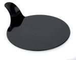 Single serving round tray black, white, transparent