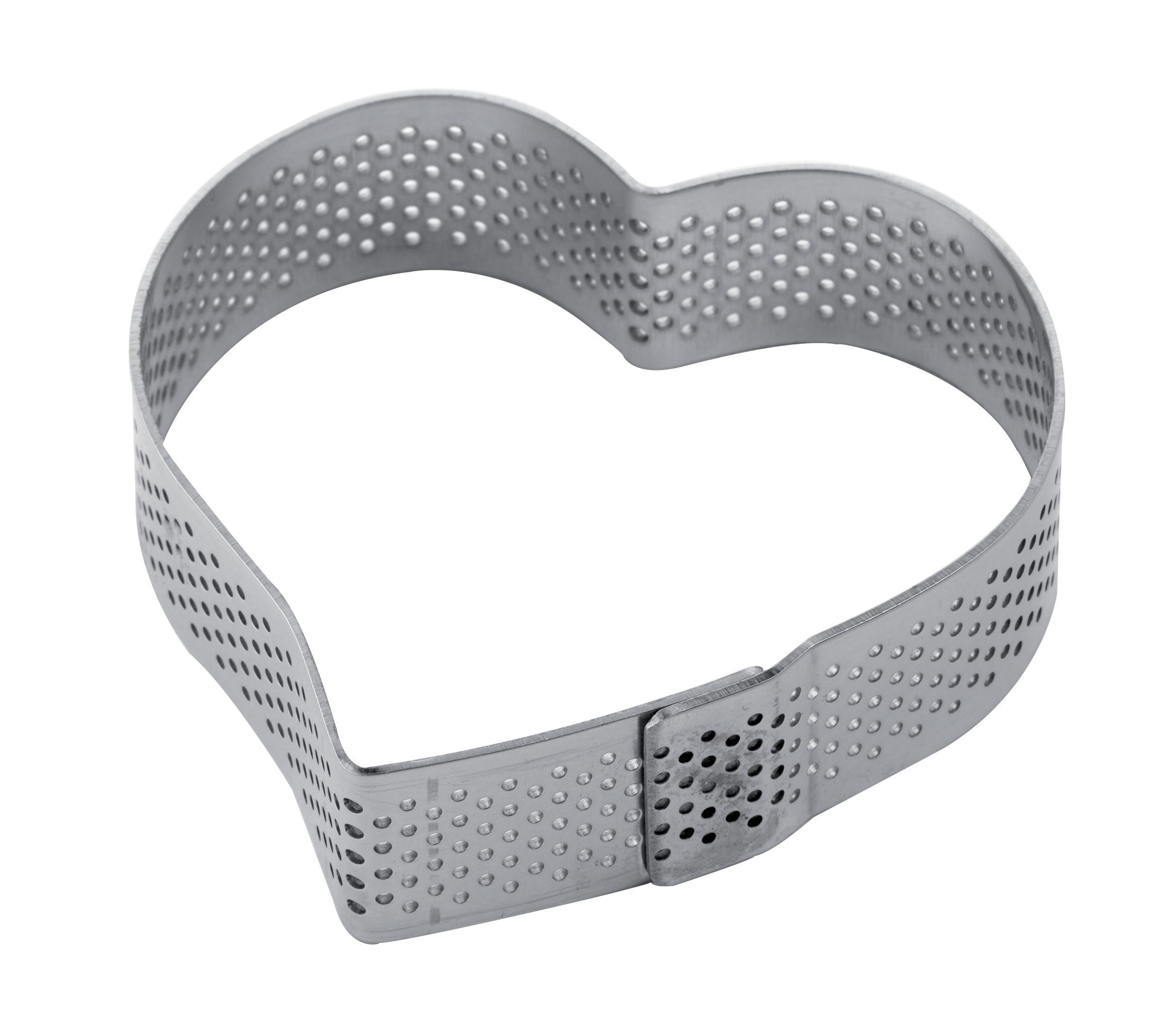 DEC-XF14-1z Perforated inox band for single serving heart 75x70xh20mm - Image 1